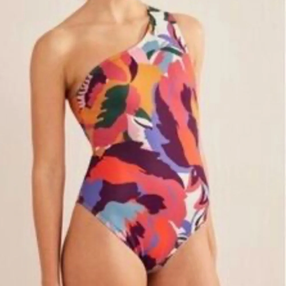 Boden NWT Swimsuit Sorrento One-Shoulder Floral Print bathing suit US 8 gorgeous - Picture 3 of 9